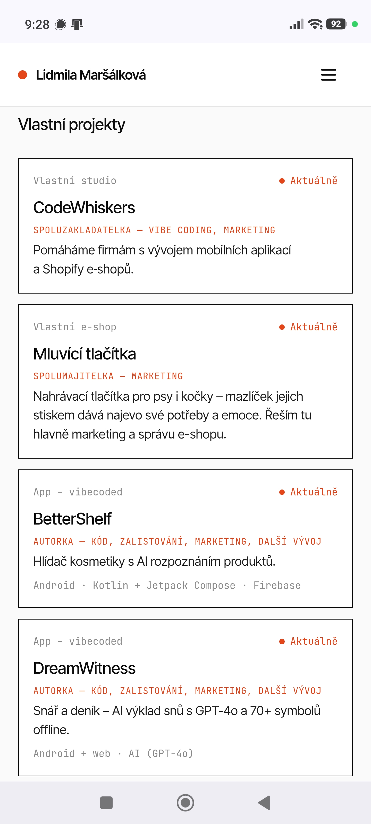 Lidmila.cz na mobilu
