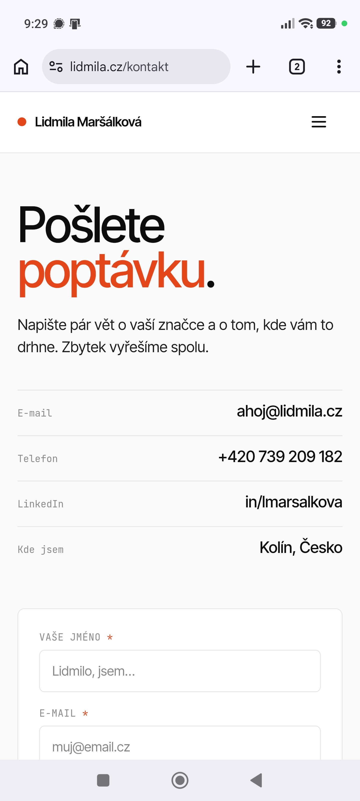 Lidmila.cz na mobilu