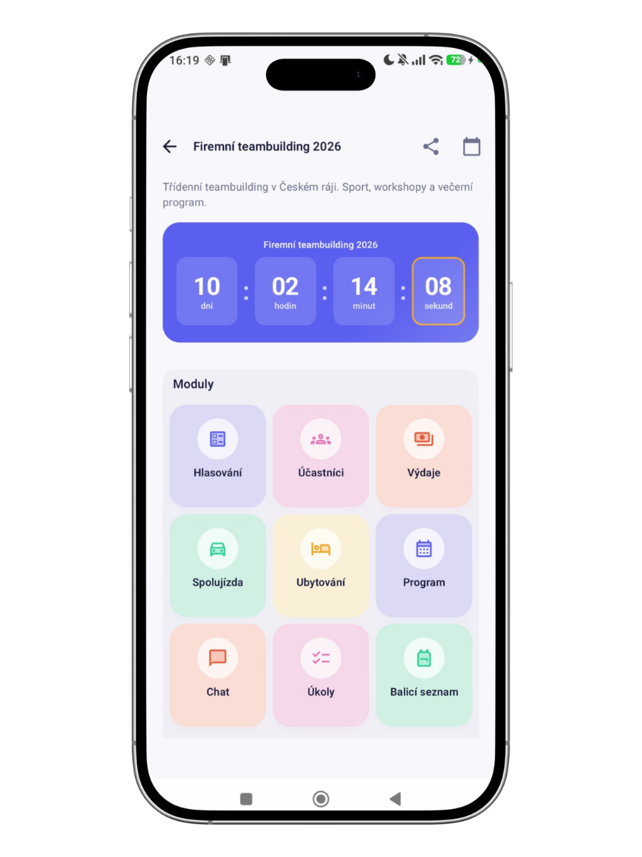 Hlavní obrazovka BetterMingle